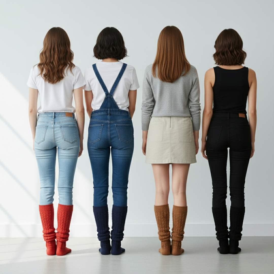 Pack Of 4 Slouch Socks for Women with Extra Long Knit DesignPack Of 4 Slouch Socks For Women with Extra Long Knit Design - Image 3