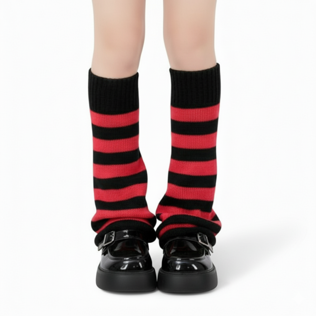 Strip Cozy Warm Socks for Women and Girls in Gothic StyleStrip Cozy Warm Socks for Women and Girls in Gothic Style - Image 6