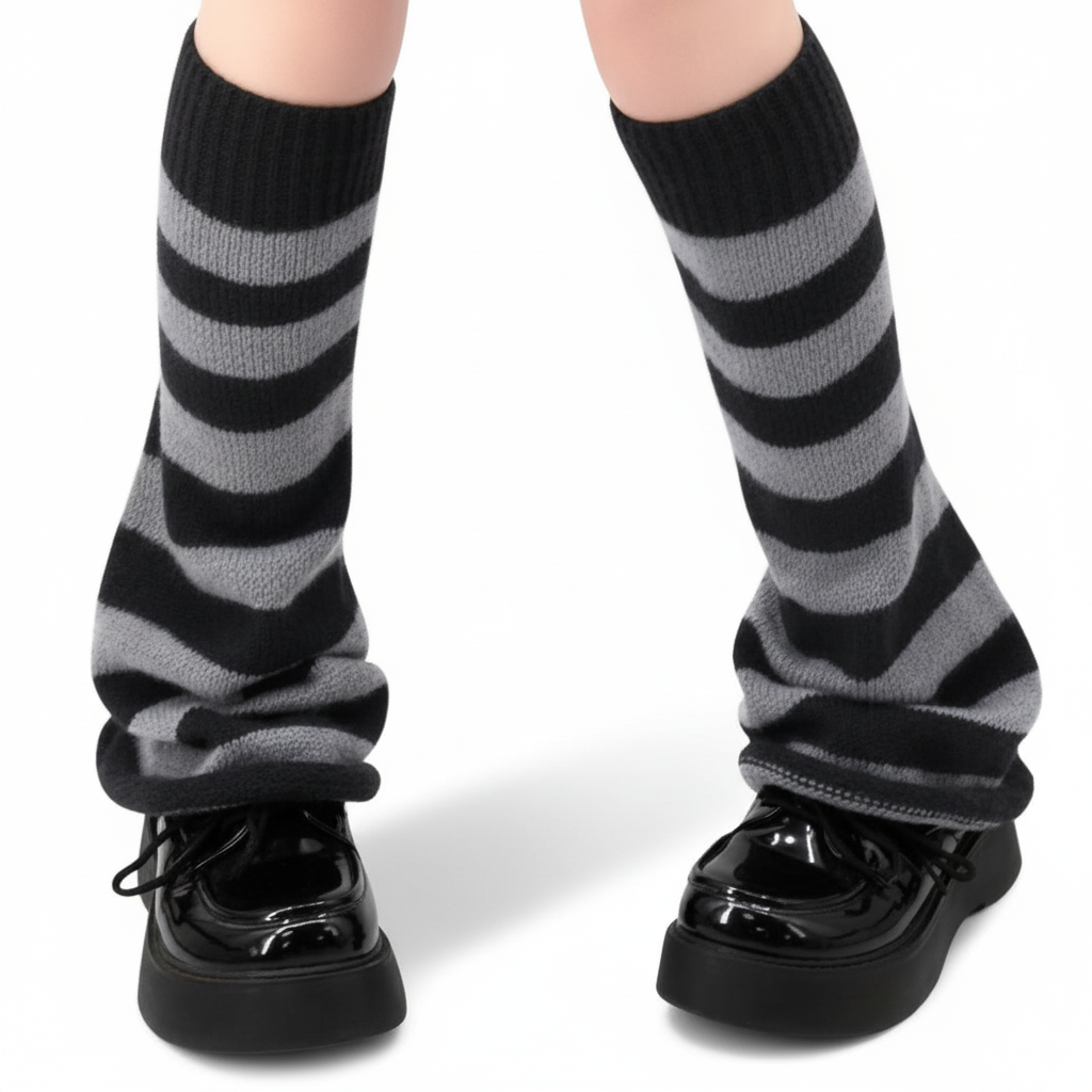 Strip Cozy Warm Socks for Women and Girls in Gothic StyleStrip Cozy Warm Socks for Women and Girls in Gothic Style - Image 5