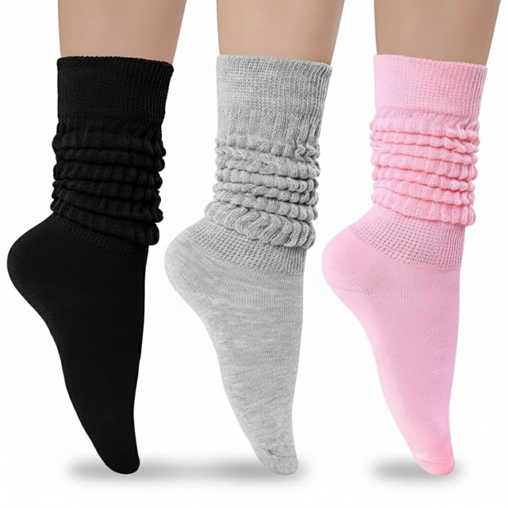 3 Pair Pack Women Knit Slouch Socks3 Pairs Knit Slouch Socks For Women - Image 4