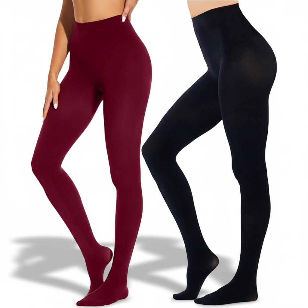 2 Pairs Of 80D Opaque Tights With High Footed Design For Women2 Pairs Of 80D Opaque Tights With High Footed Design For Women - Image 8