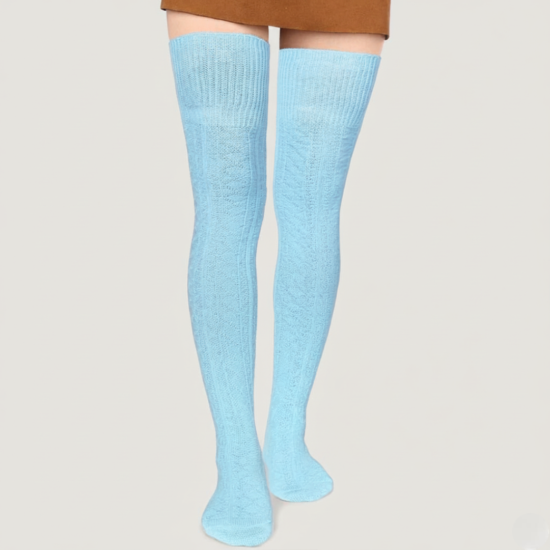 Long Cotton Knit Thigh High Socks for WomenLong Cotton Knit Warm Thick Tall Long Boot Stockings - Image 11