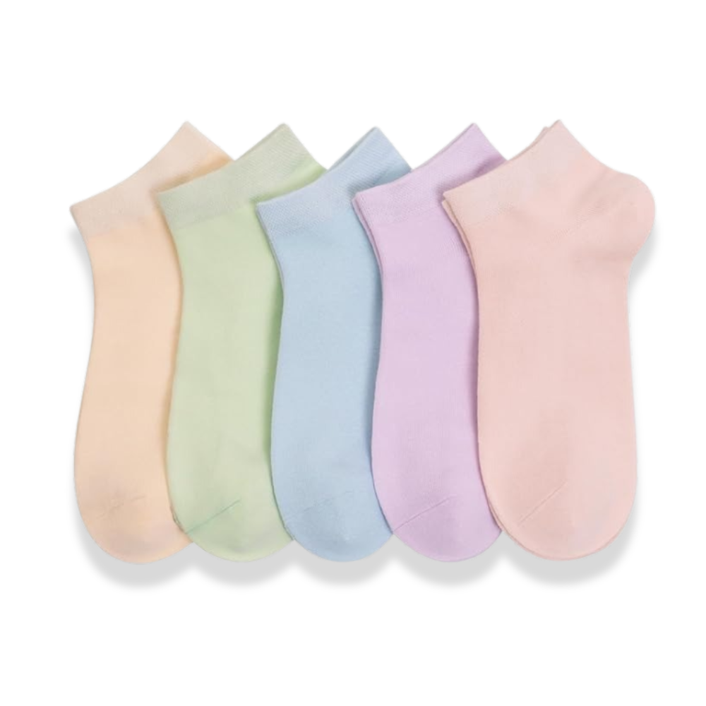 Pack Of 5 Lightweight Pastel Color Soft Sock