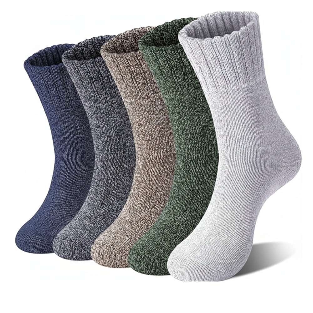Women Winter Warm Wool Hiking And Boot Socks 5 Pairs