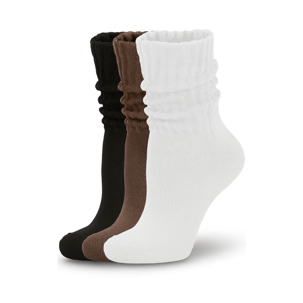 3 Pair Of Scrunch Ribbed Slouchy Crew Design Socks3 Pair Of Scrunch Ribbed Slouchy Crew Design Socks - Image 6