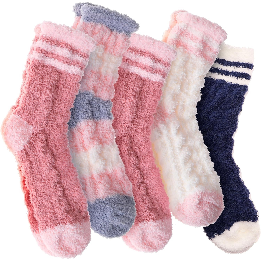 Pairs of 5 Cozy Plush Fleece Warm Wear Women Fuzzy Socks Winter