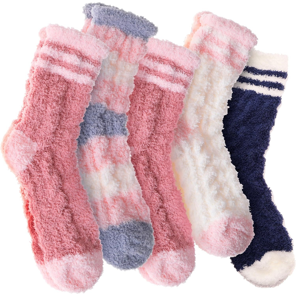 Pairs of 5 Cozy Plush Fleece Warm Wear Women Fuzzy Socks Winter
