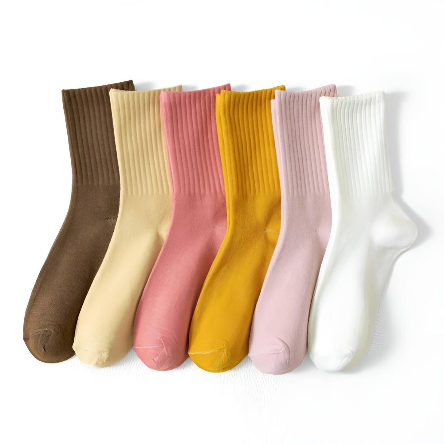Soft And Comfortable Ribbed Socks Set-Plantar Socks