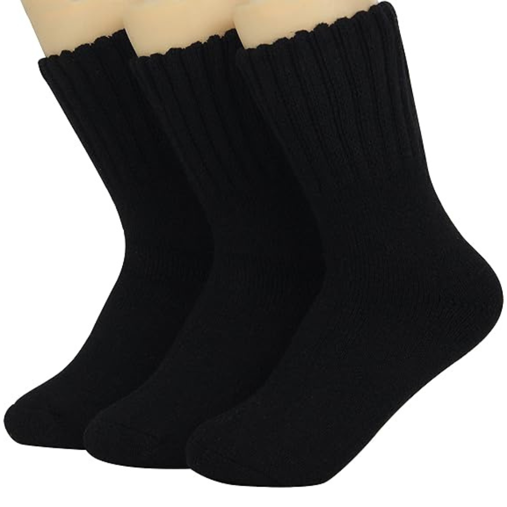 Structured Rib Knit Crew Pattern Socks