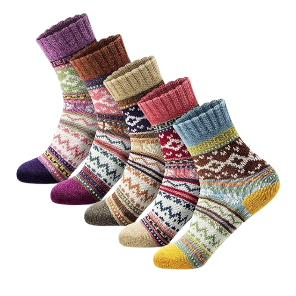 Textured Blend Crew Pattern Style Socks