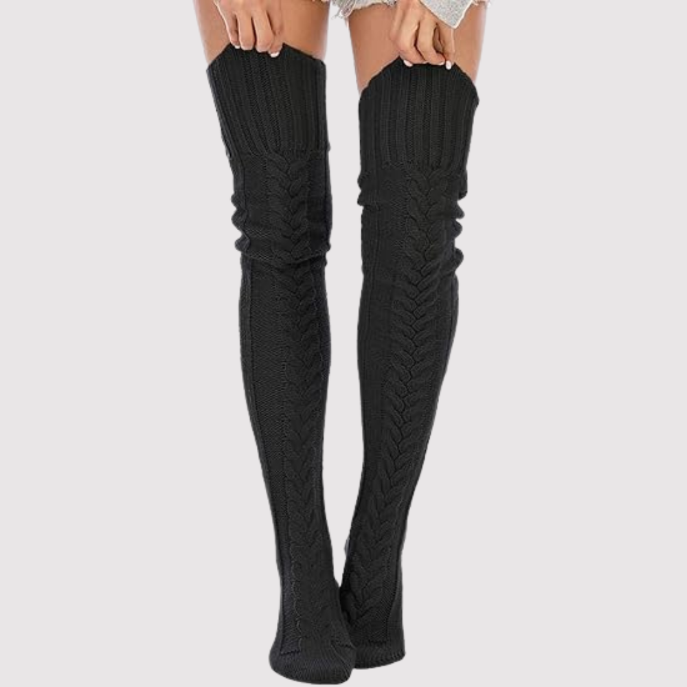 Women Winter Boot Socks With Cable Knit And Extra Length