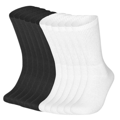 12 Pairs Non Binding Neuropathy Crew Socks-Plantar Socks
