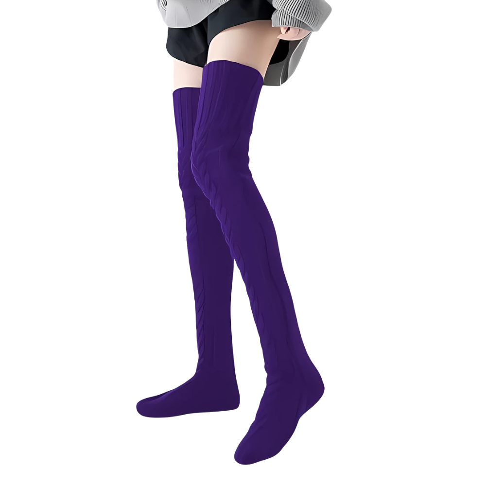 Womens Thigh High Socks Over The Knee Cable Knit Boot Socks