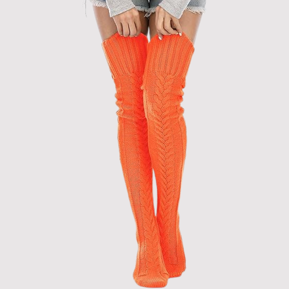 Women Winter Boot Socks With Cable Knit And Extra LengthExtra Length Winter Boot Socks With Cable Knit - Image 12