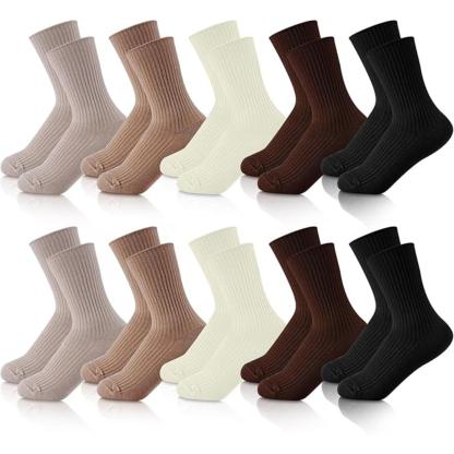 Women Pack Of 10 Colorful Crew Socks