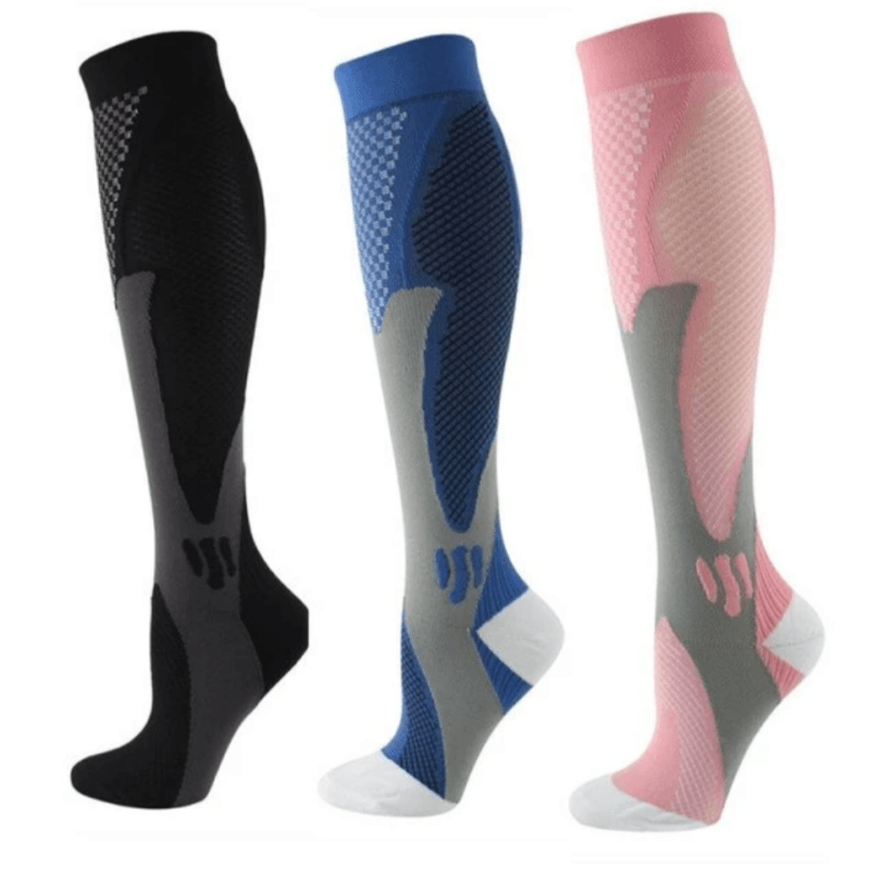 Running Compression Stockings 20-30 Mmhg Sports Socks (3-Pack)-Plantar SocksRunning Compression Stockings 20-30 Mmhg Sports Socks (3-Pack) - Image 4