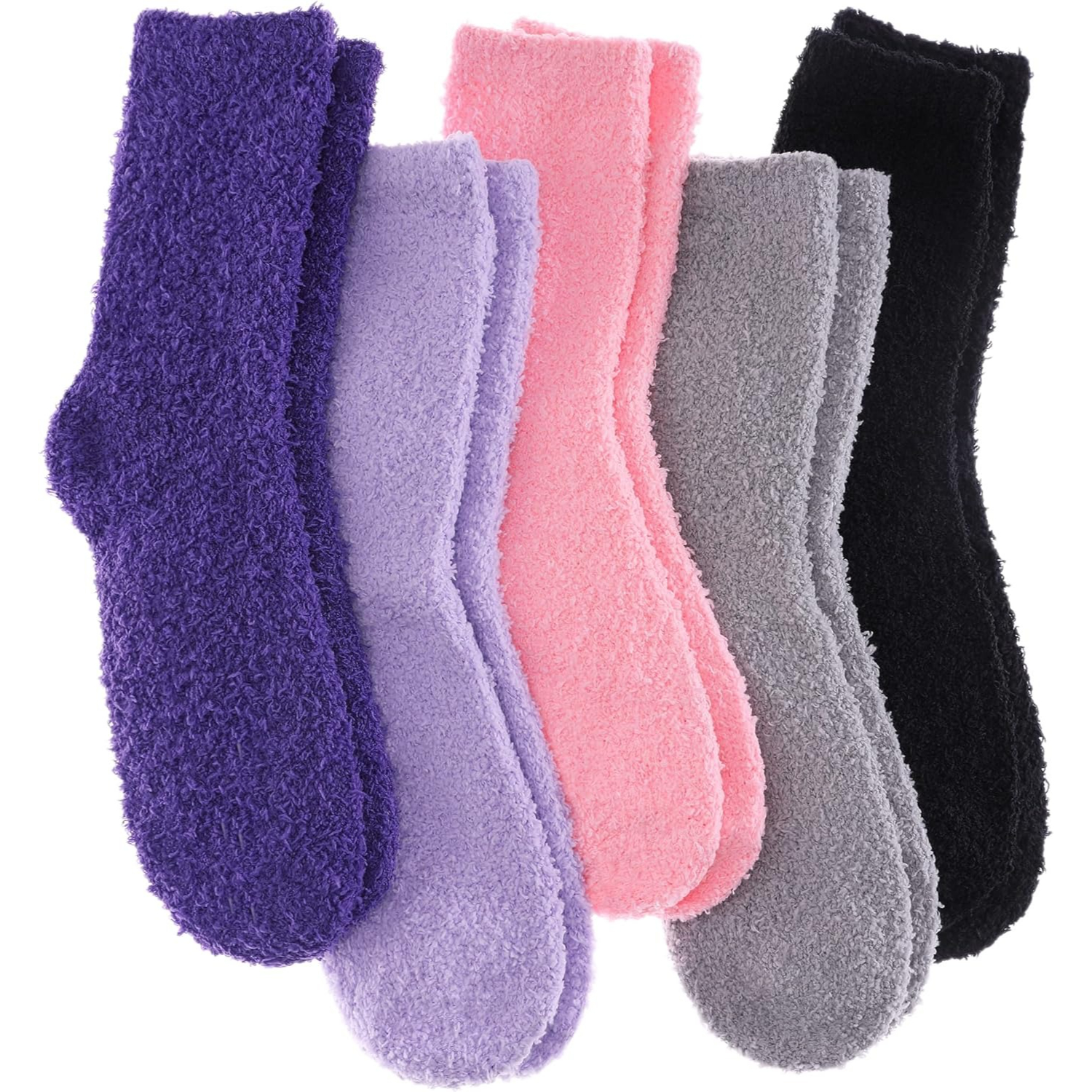 5 Pairs Women Super Soft Fuzzy Plush Warm Winter Slipper Socks