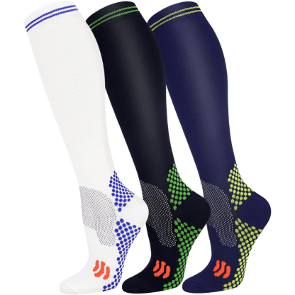 3 Pairs Of Stretchable Compression Socks For Everyday Wear-Plantar Socks