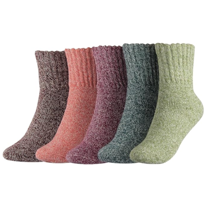 Textured Blend Crew Style Pattern Socks