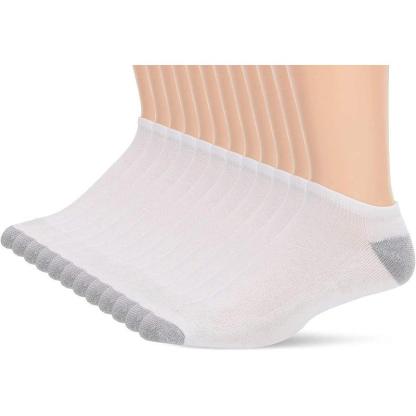 12 Pack Dual Defense No Show Socks Antimicrobial Socks-Plantar Socks