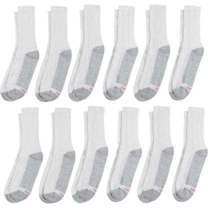 12 Pair Pack Double Tough Crew Toe Socks-Plantar Socks