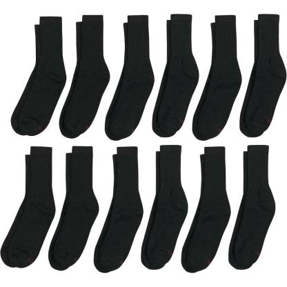 12 Pair Pack Double Tough Crew Toe Socks-Plantar Socks