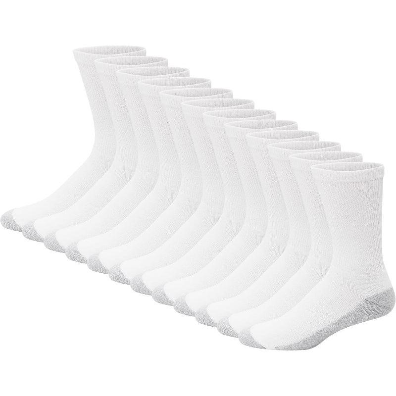 12 Pair Pack Double Tough Crew Toe Socks-Plantar Socks