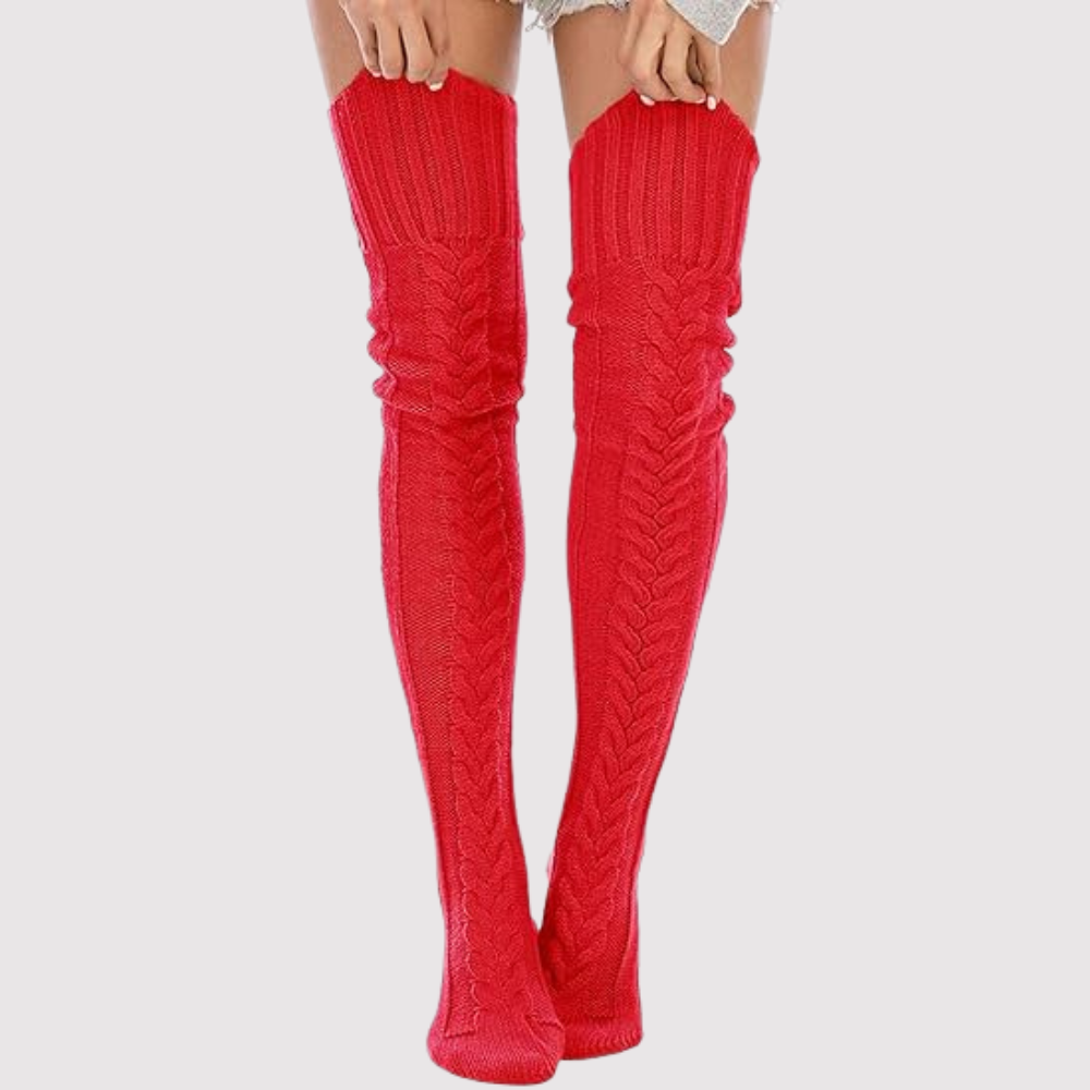 Women Winter Boot Socks With Cable Knit And Extra Length