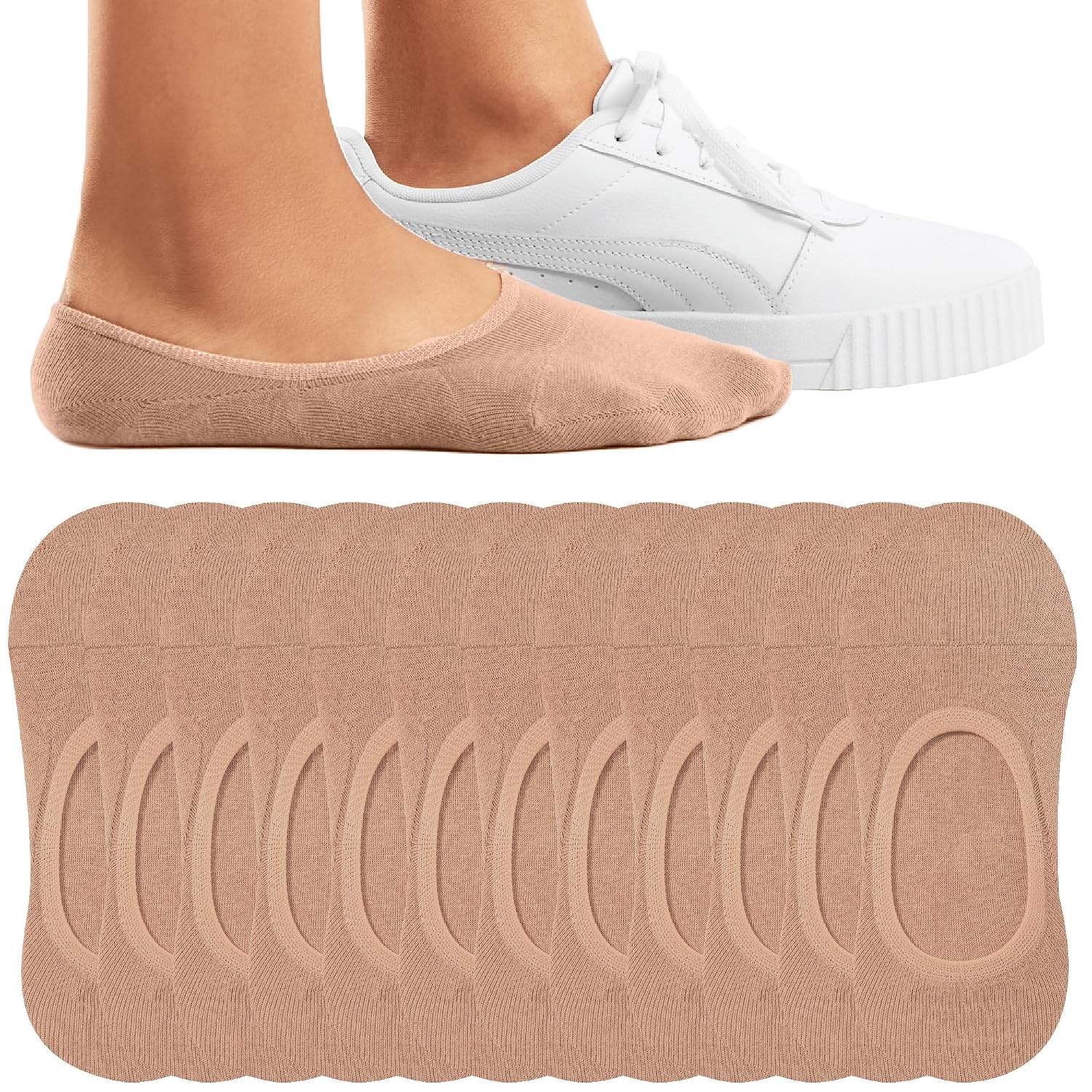 Soft Stretchable Invisible Liner Socks For Women
