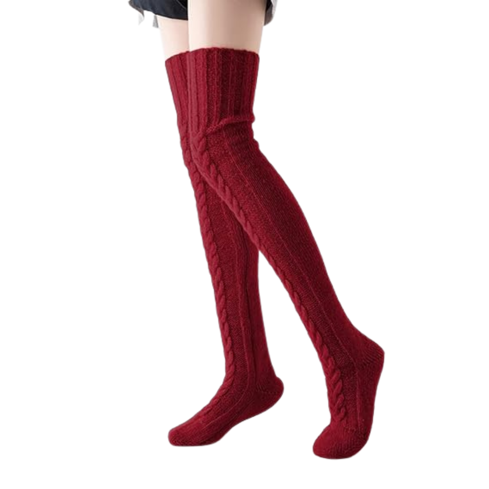 Womens Thigh High Socks Over The Knee Cable Knit Boot SocksWomen Warm Knit Boot Socks For Winter Outfits - Image 9