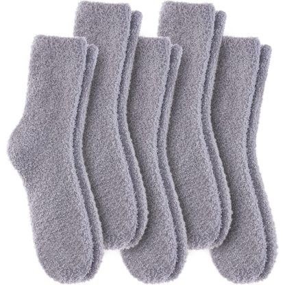 5 Pairs Women Super Soft Fuzzy Plush Warm Winter Slipper Socks