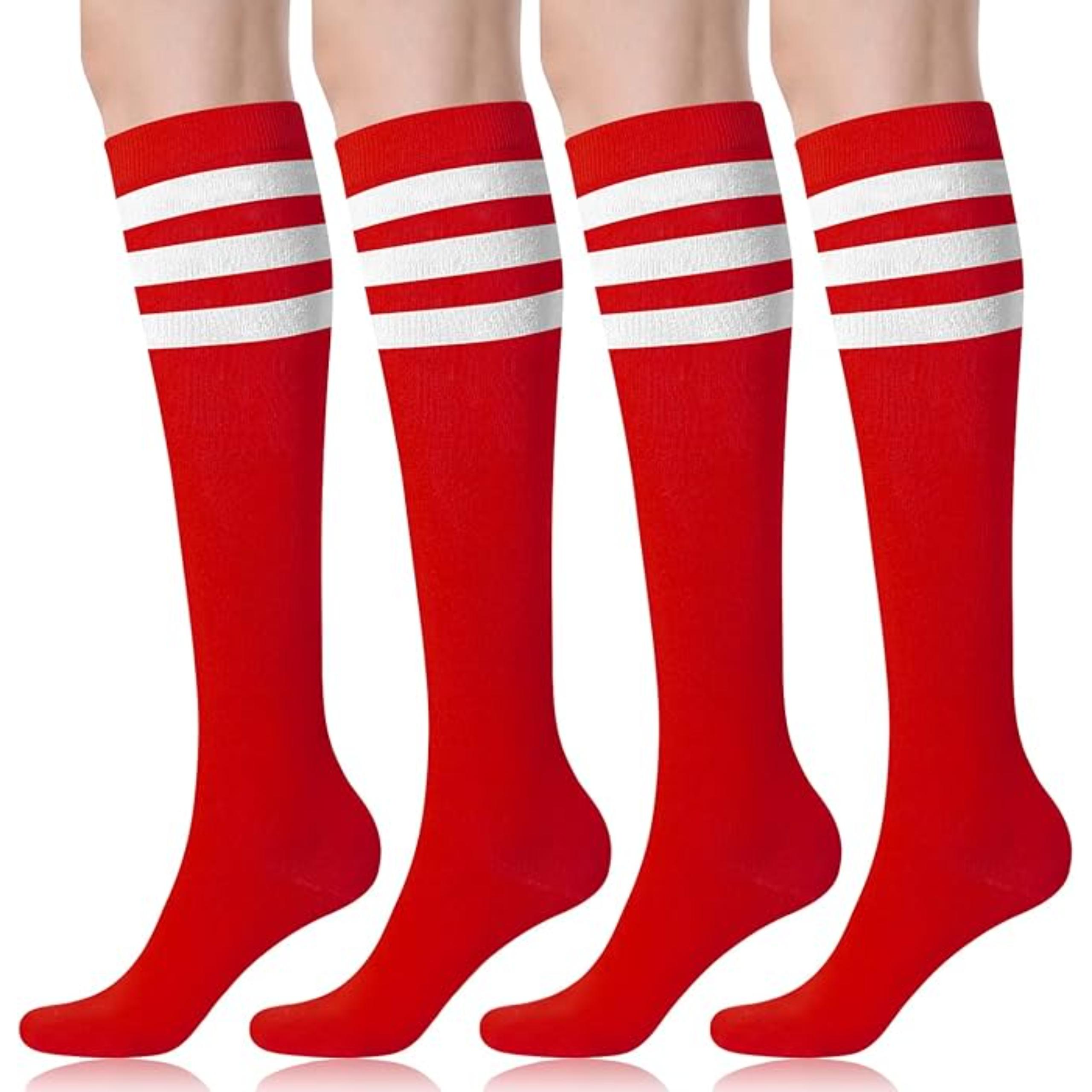 Women 4 Pairs Athletic Tube Striped SocksWomen 4 Pairs Athletic Tube Striped Socks - Image 9