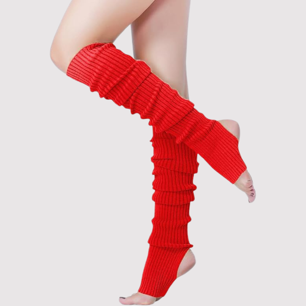 Women 80s Party Ribbed Knit Long Leg WarmerWomen 80s Party Ribbed Knit Warmers Retro Dance Costume Style - Image 12