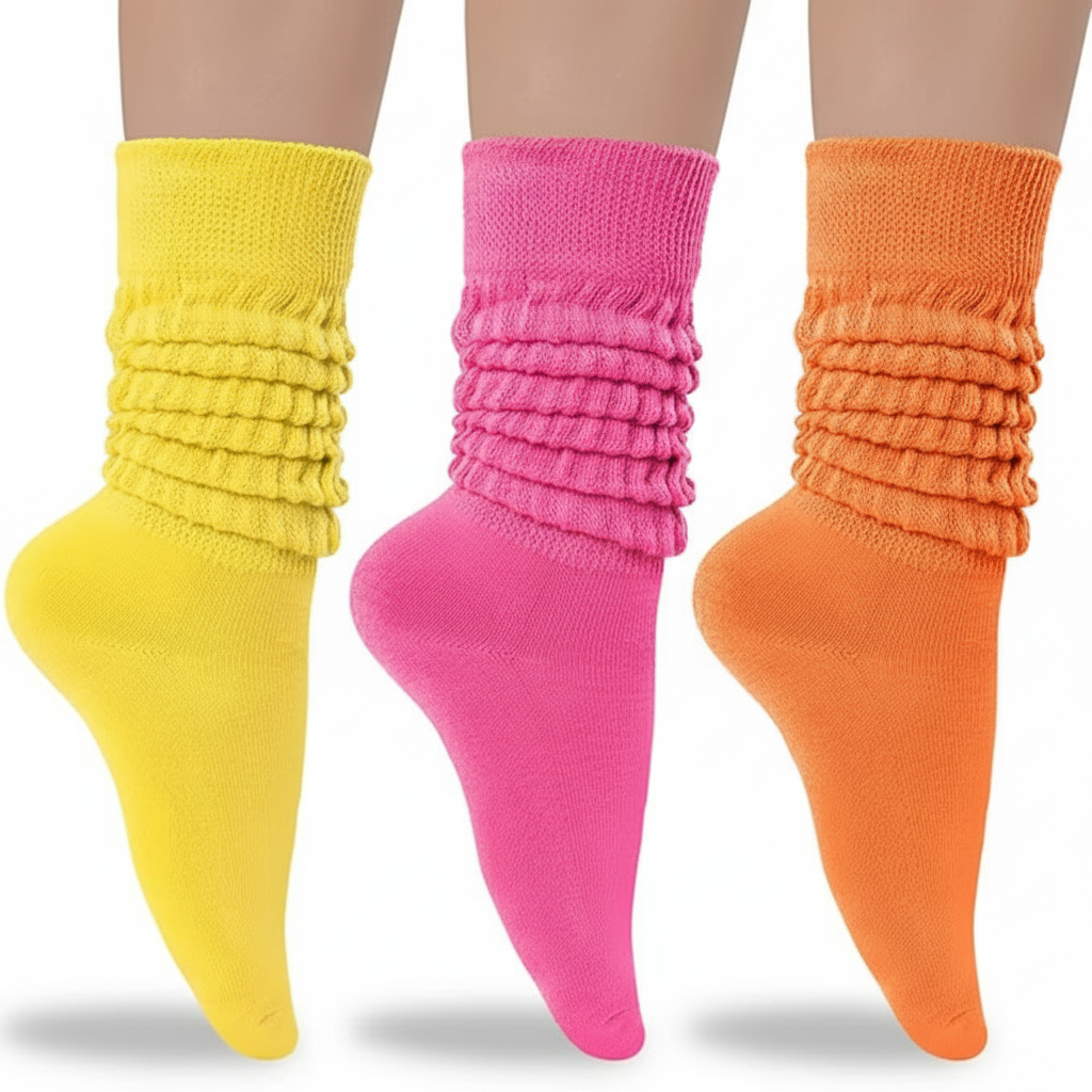 3 Pair Pack Women Knit Slouch Socks