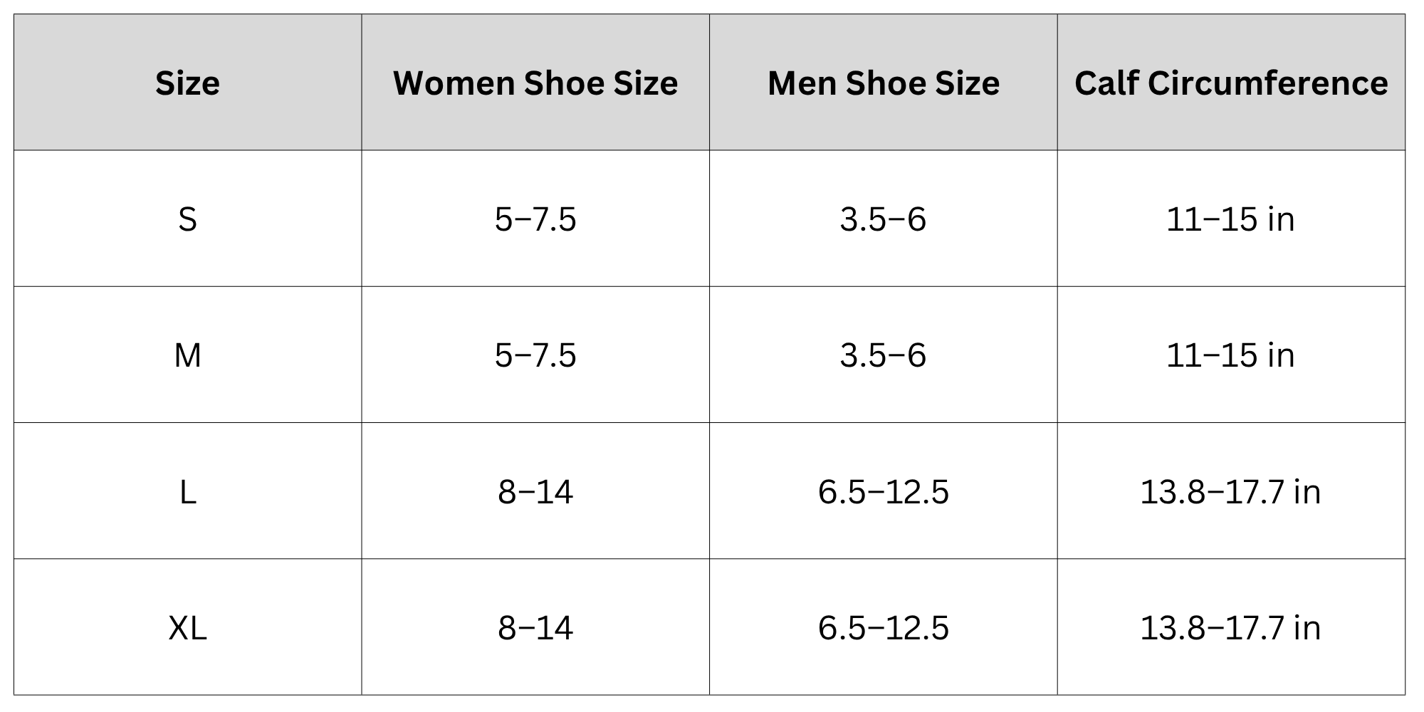 Size Chart
