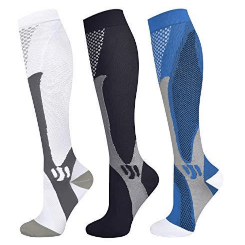 Running Compression Stockings 20-30 Mmhg Sports Socks (3-Pack)-Plantar Socks