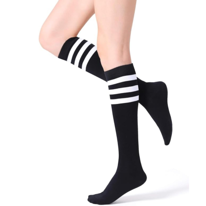 Women 4 Pairs Athletic Tube Striped Socks