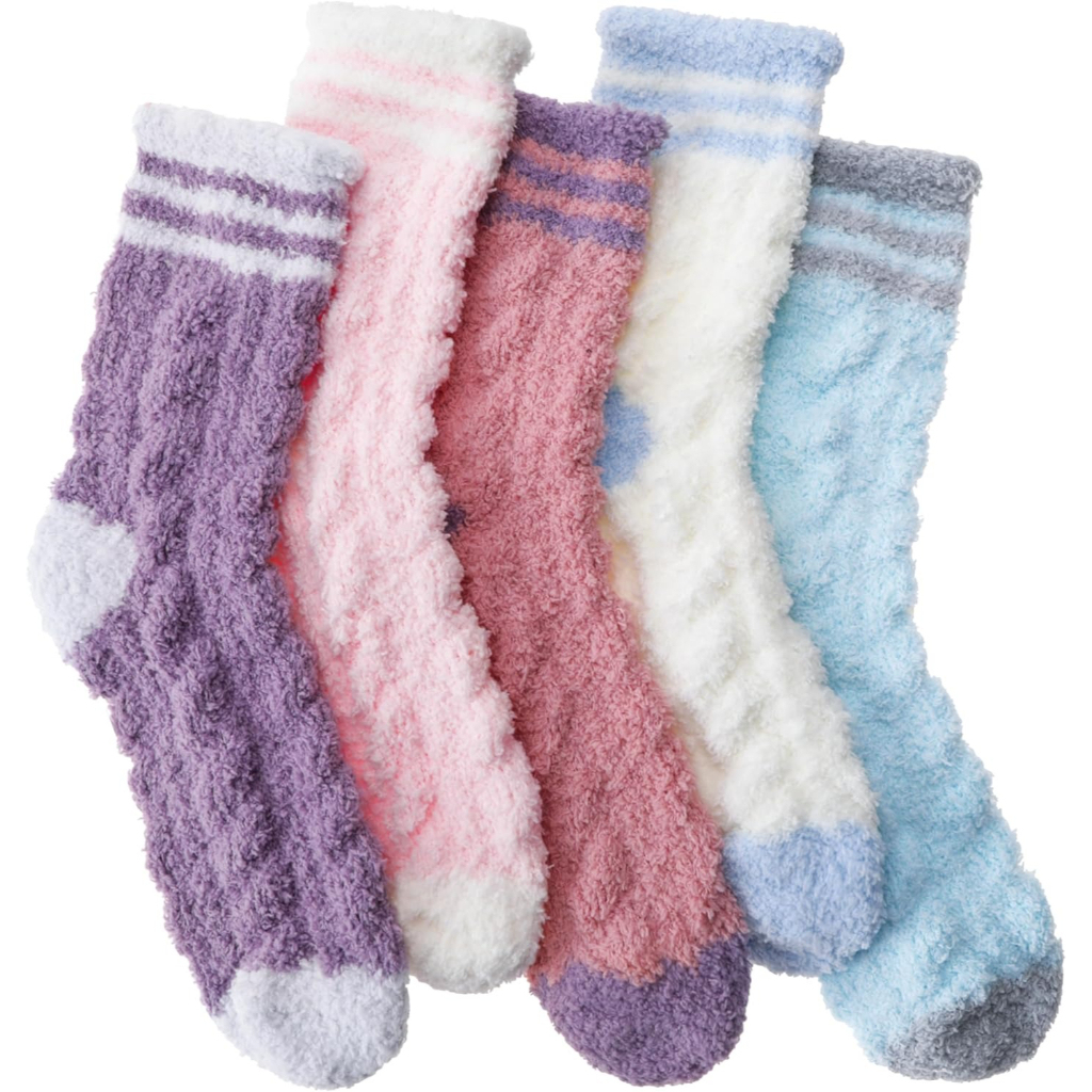 Pairs of 5 Cozy Plush Fleece Warm Wear Women Fuzzy Socks Winter