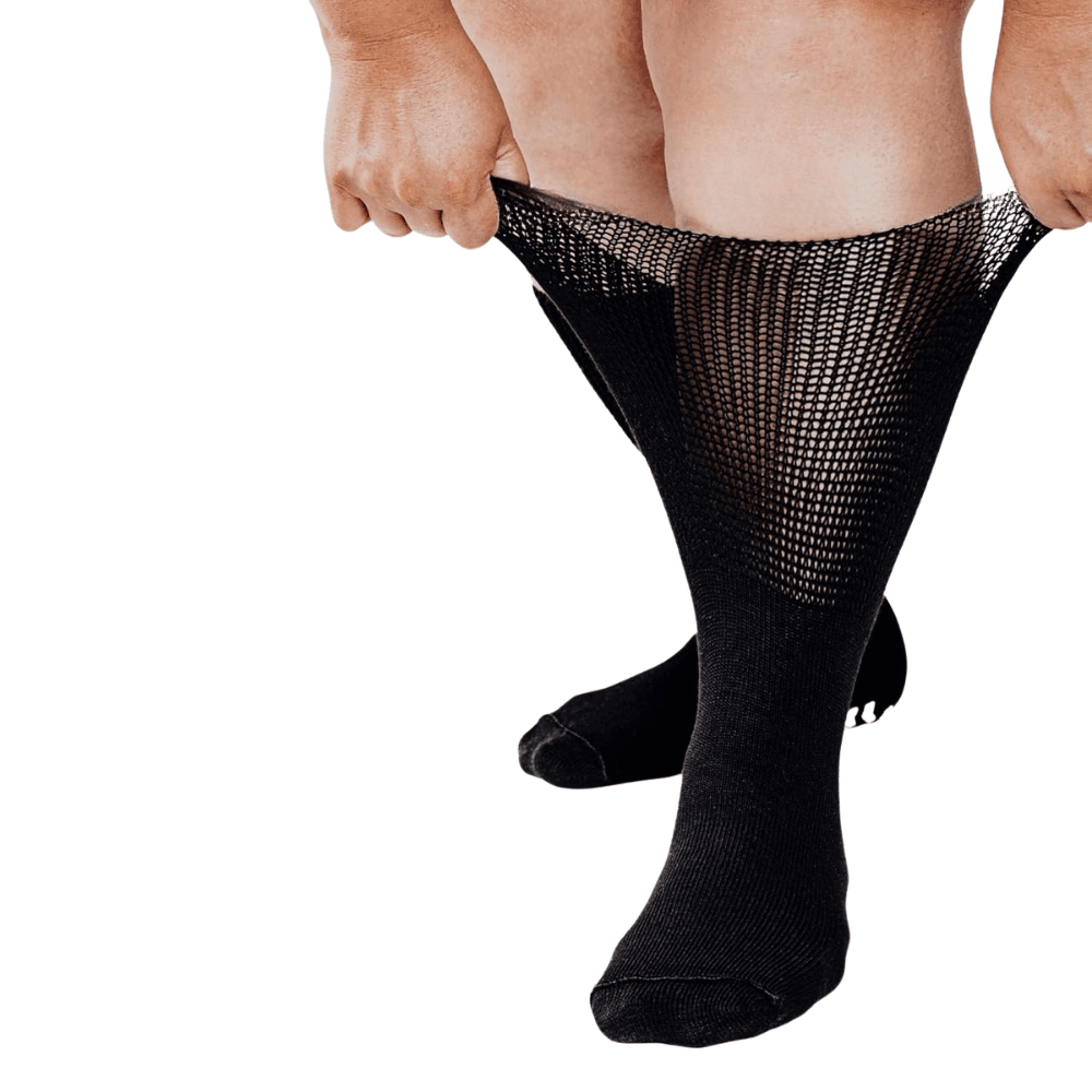 2 Pairs Extra Wide Neuropathy Socks – Comfort and Stability-Plantar Socks