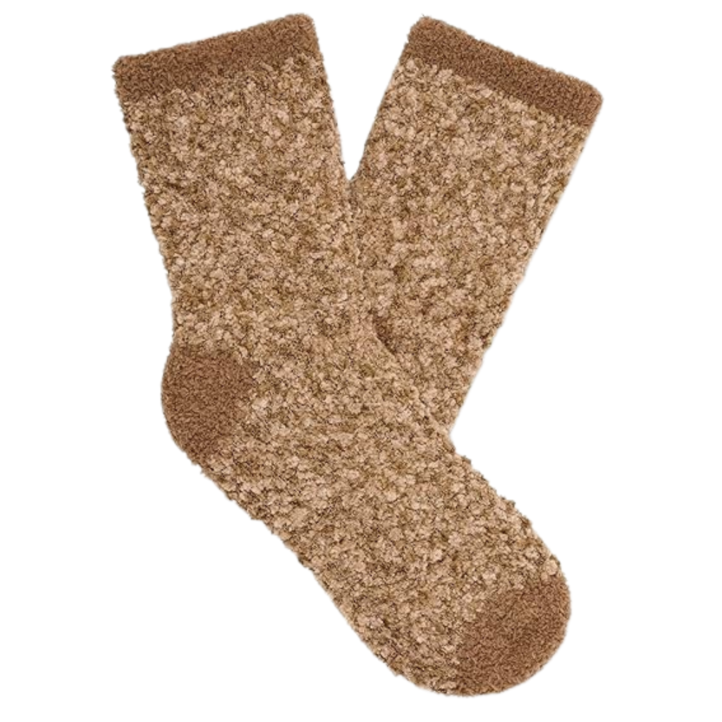 Solid Chenille Knit Crew Style Socks