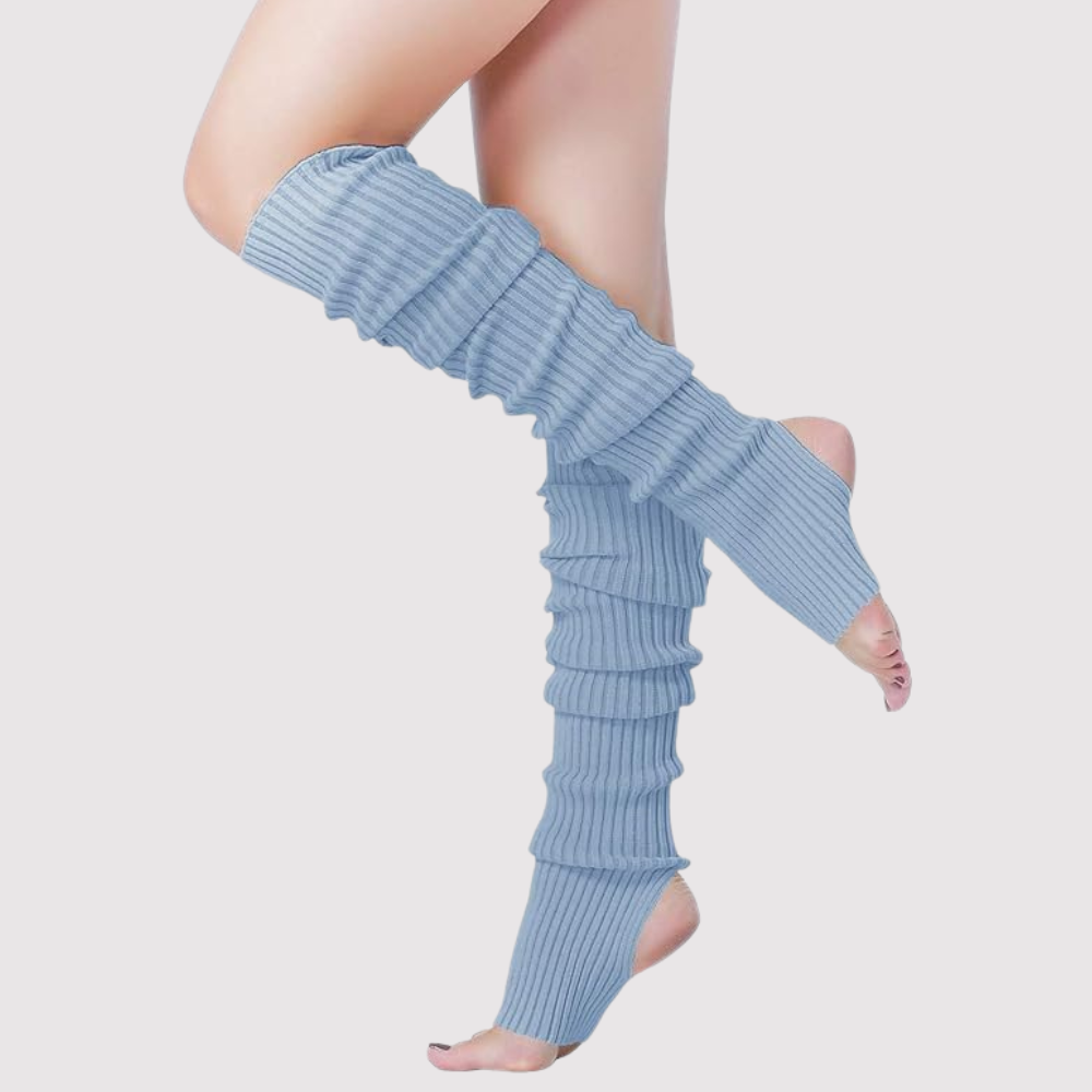 Women 80s Party Ribbed Knit Long Leg Warmer
