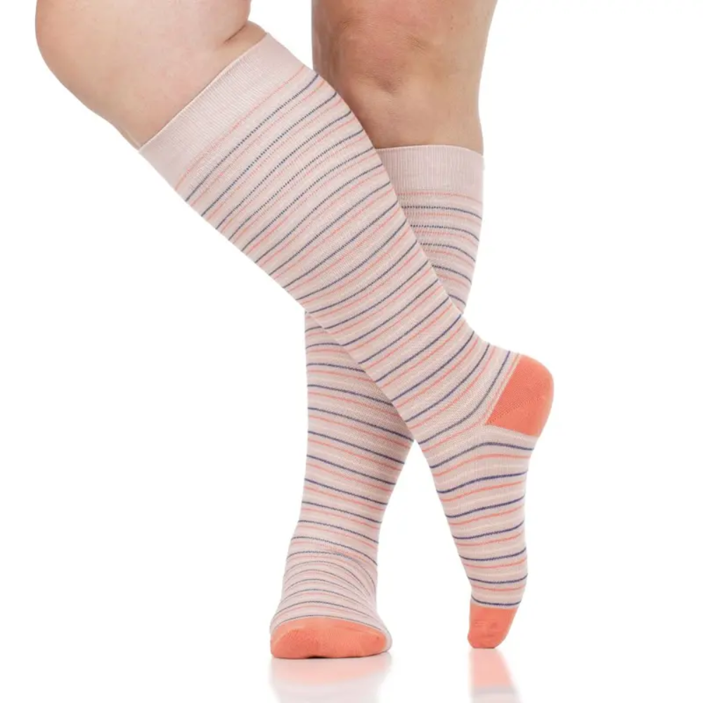 Pinstripe Design Compression Travel Socks