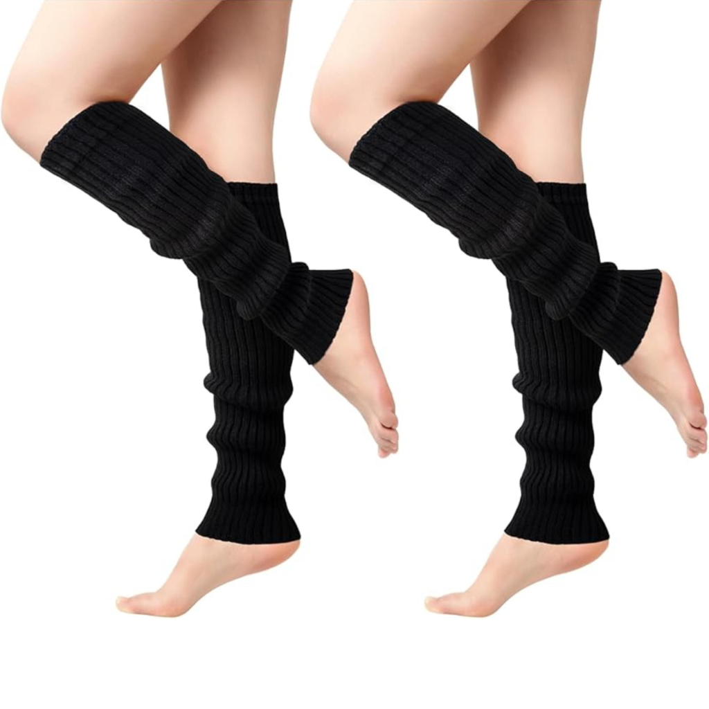 Pack Of 2 Soft Knitted Warmers For Women With 80s Retro Look