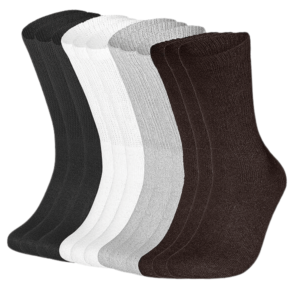 12 Pairs Non Binding Neuropathy Crew Socks-Plantar Socks