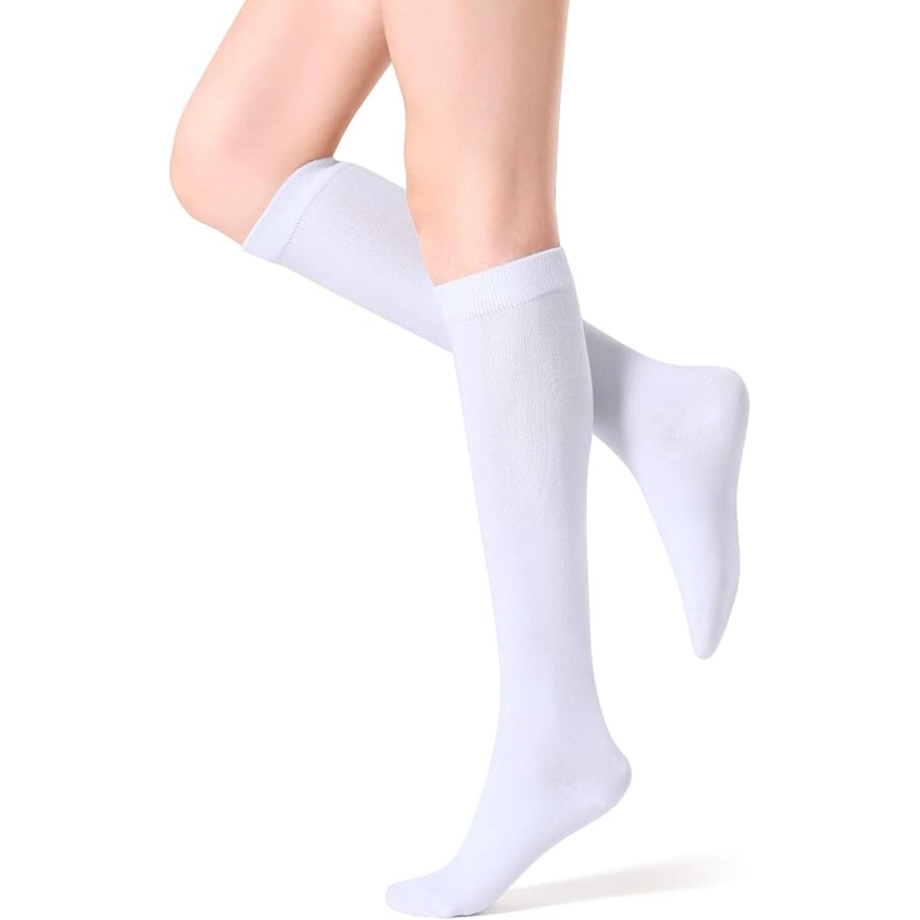 Women 4 Pairs Sporty Cotton Crew Socks