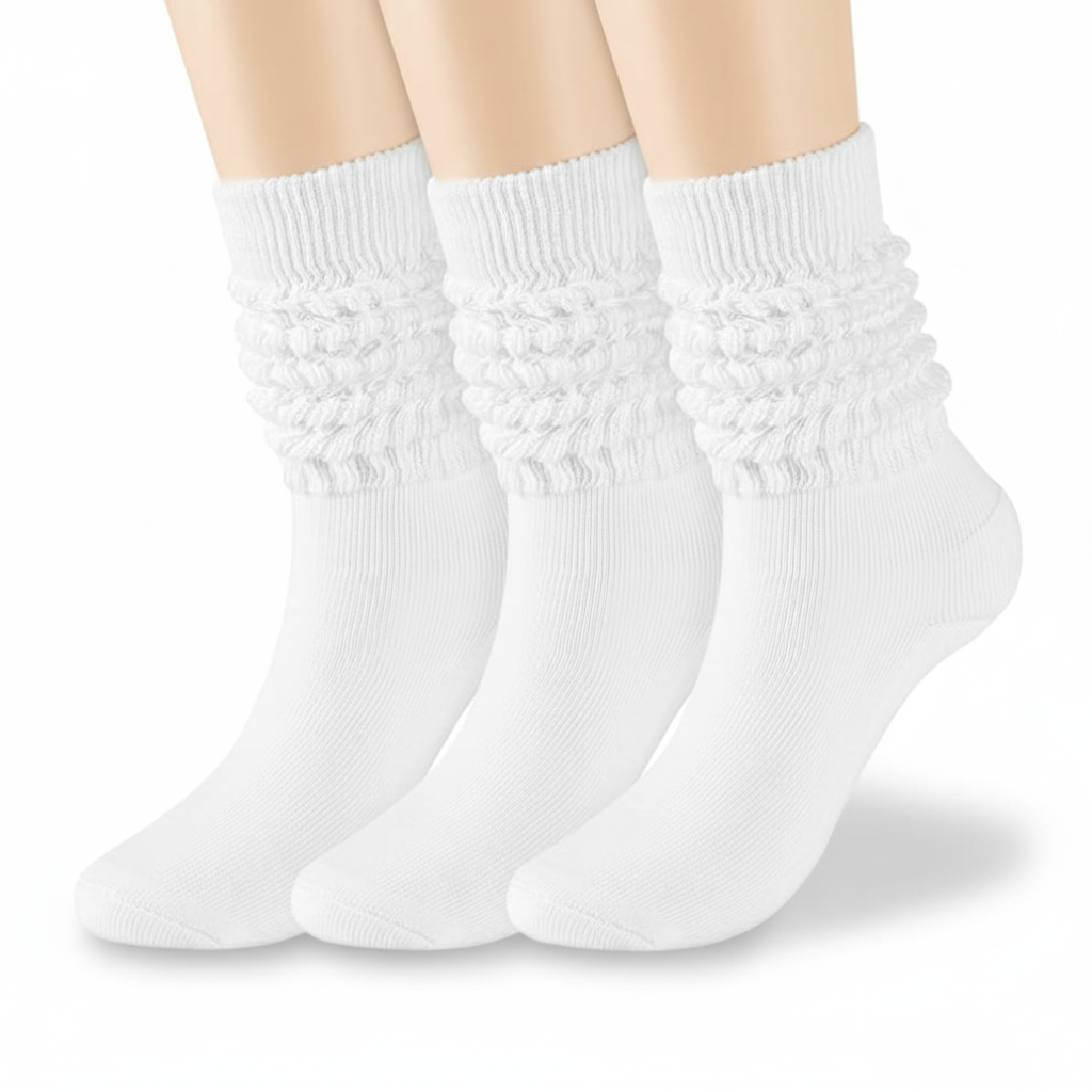 3 Pair Pack Women High Scrunch Socks