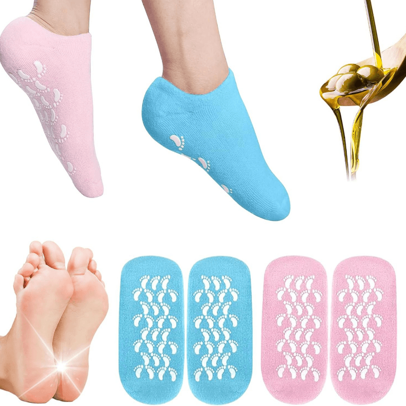 2 Pack Of Moisturizing Gel Socks For Dry Areas-Plantar Socks