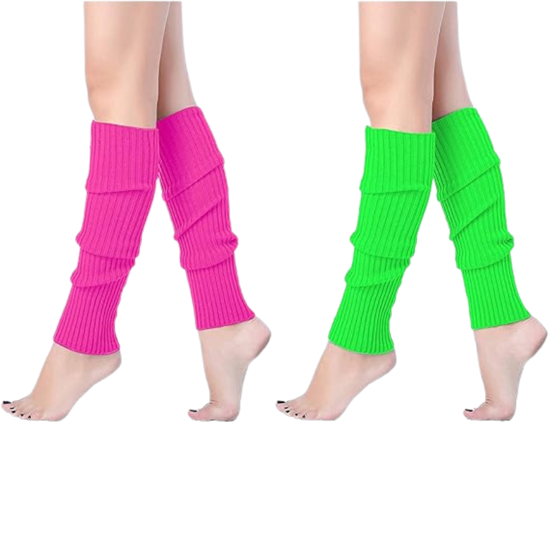 Pack Of 2 Women Juniors Ribbed Leg WarmersPack Of 2 Junior Neon Ribbed Leg Warmers For Women - Image 8