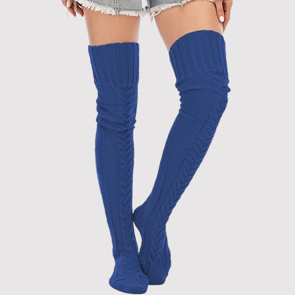 Women Winter Boot Socks With Cable Knit And Extra Length
