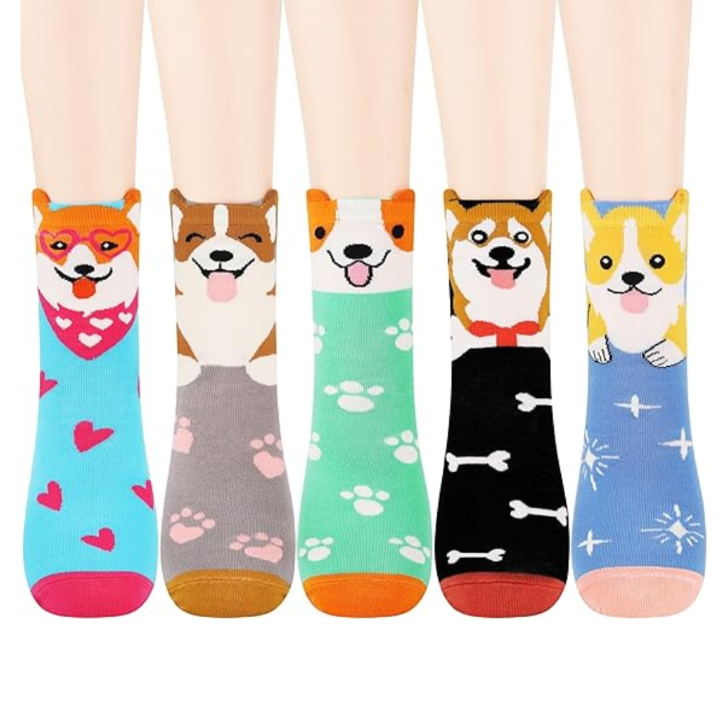 Patterned Animal Knit Crew Style Socks